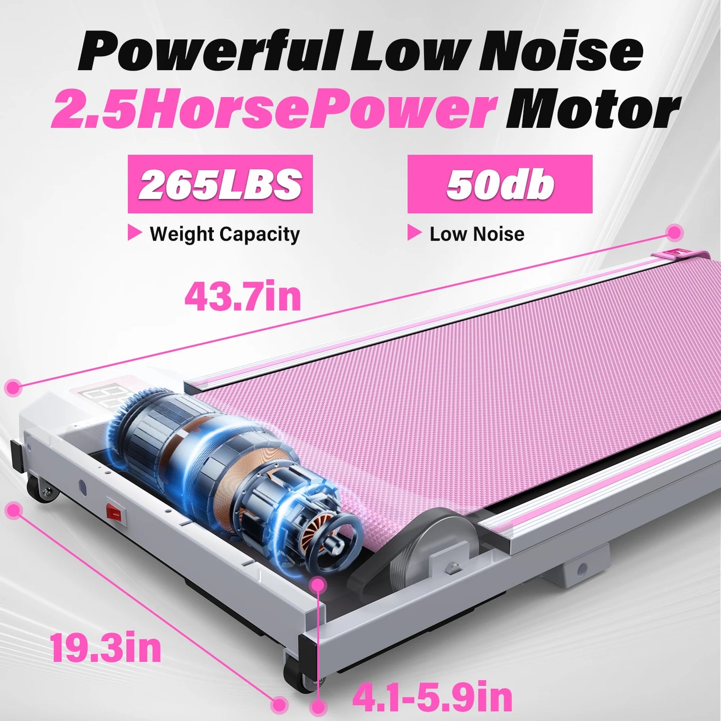 Walking Pad Treadmill Smart Fitness Exercise Foldable Electric Running Machine 2in1 Under Desk Treadmill Walking Pad