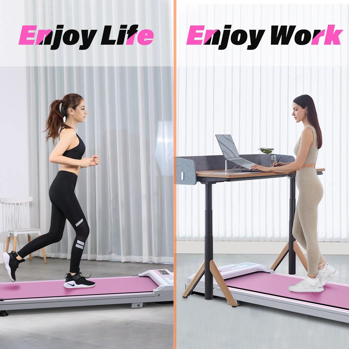 Walking Pad Treadmill Smart Fitness Exercise Foldable Electric Running Machine 2in1 Under Desk Treadmill Walking Pad