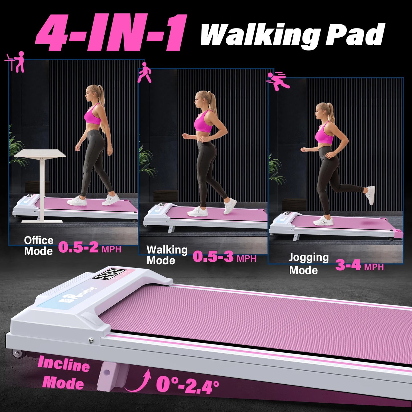 Walking Pad Treadmill Smart Fitness Exercise Foldable Electric Running Machine 2in1 Under Desk Treadmill Walking Pad