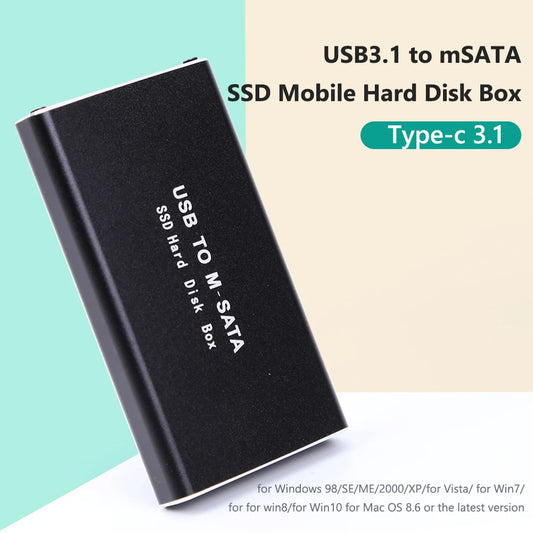 mSATA to USB 3.1 3.0 SSD Case Enclosure Mini SATA