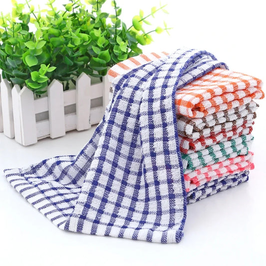 6PCS Cotton Kitchen Tea Towels Absorbent Lint Free Catering Restaurant Cloth Dish Towels Cleaning Cloth Kitchen Cleaning Towel - MyLootWare