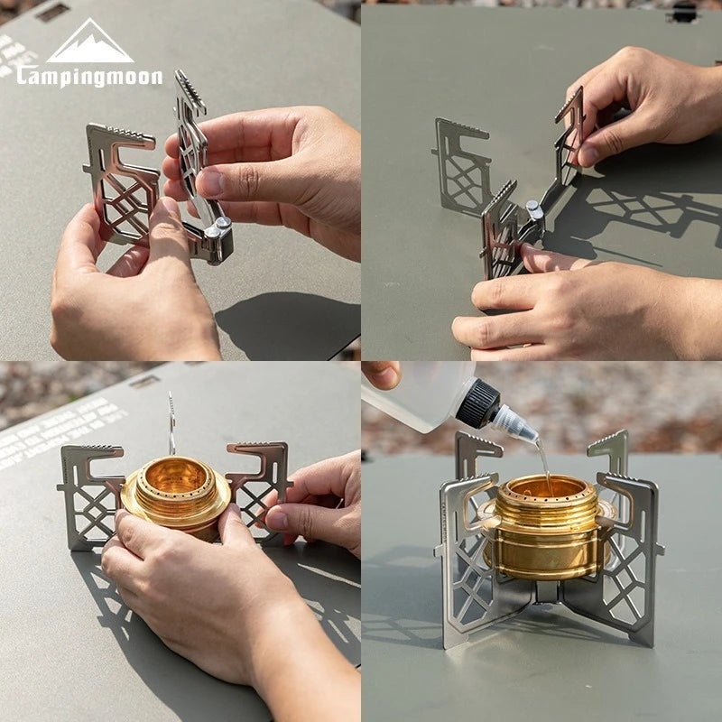 CAMPINGMOON AS-1 Alcohol Stove Outdoor Small Picnic Equipment Brass Stove Liquid Alcohol Stove Head Portable Stove
