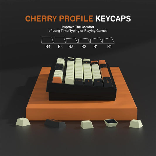 KBDiy Retro GMK Carbon Keycaps Cherry Profile