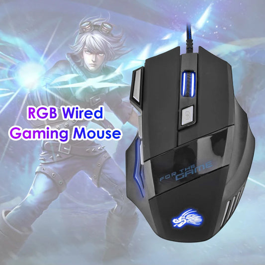 Wired Gaming Mouse 7 Button Backlit 5500 DPI