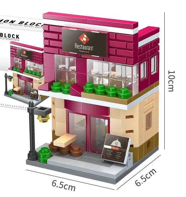 House Building Blocks Mini City Store Street View Snack Street Children's Toys Boys and Girls Gifts Compatible With Lego
