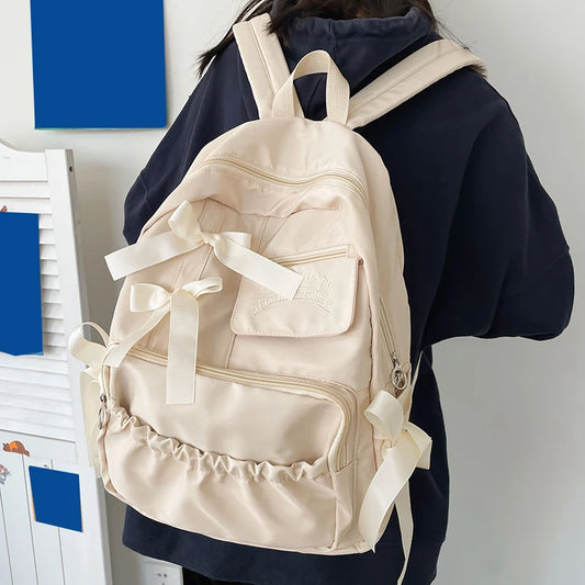 Cute Women’s College Backpack Bowknot Style