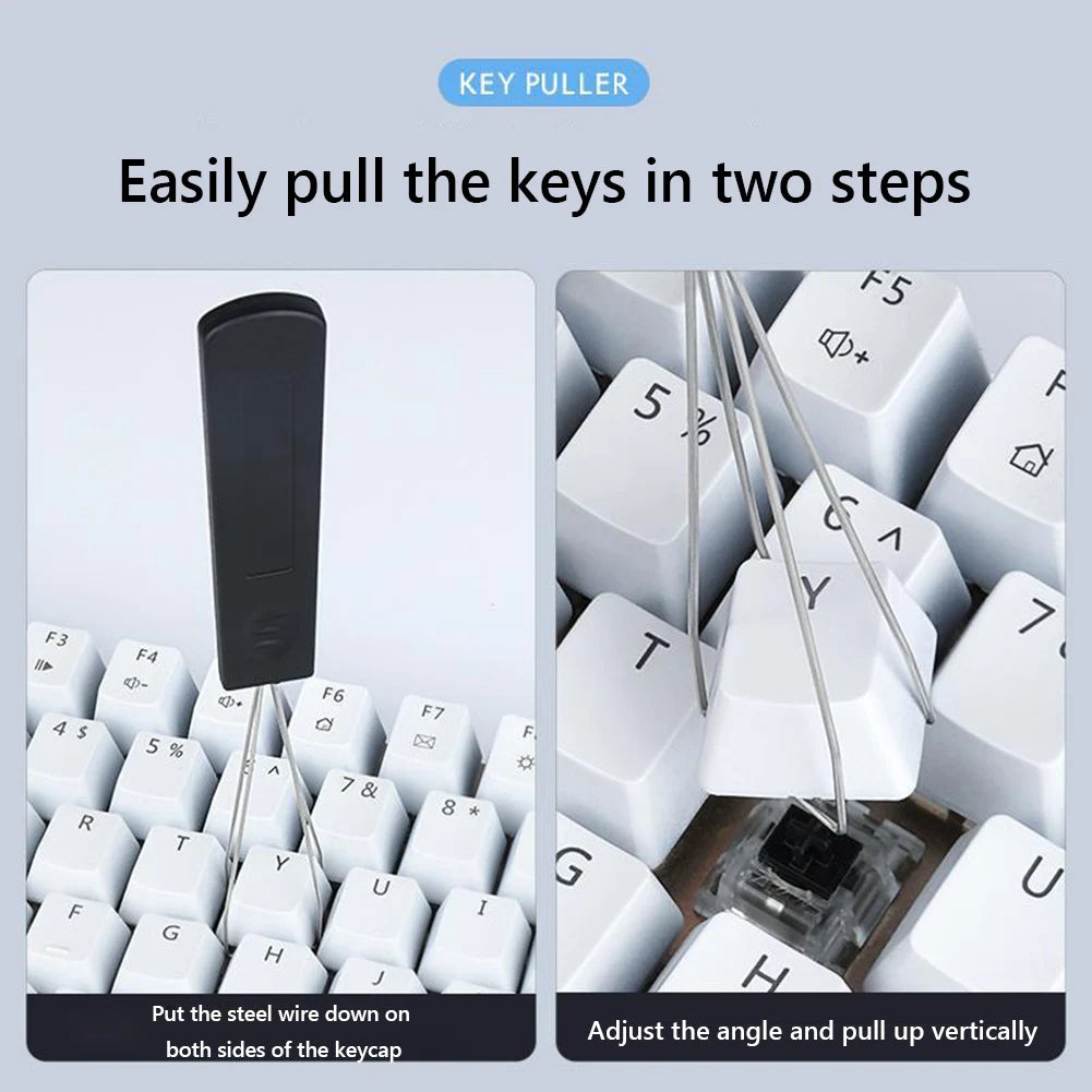 4PC Universal Keyboard Key Keycap Puller Remover for Cherry MX Keyboard Key Shaft Remover Keycap Puller Kit w/ Cleaning Brush