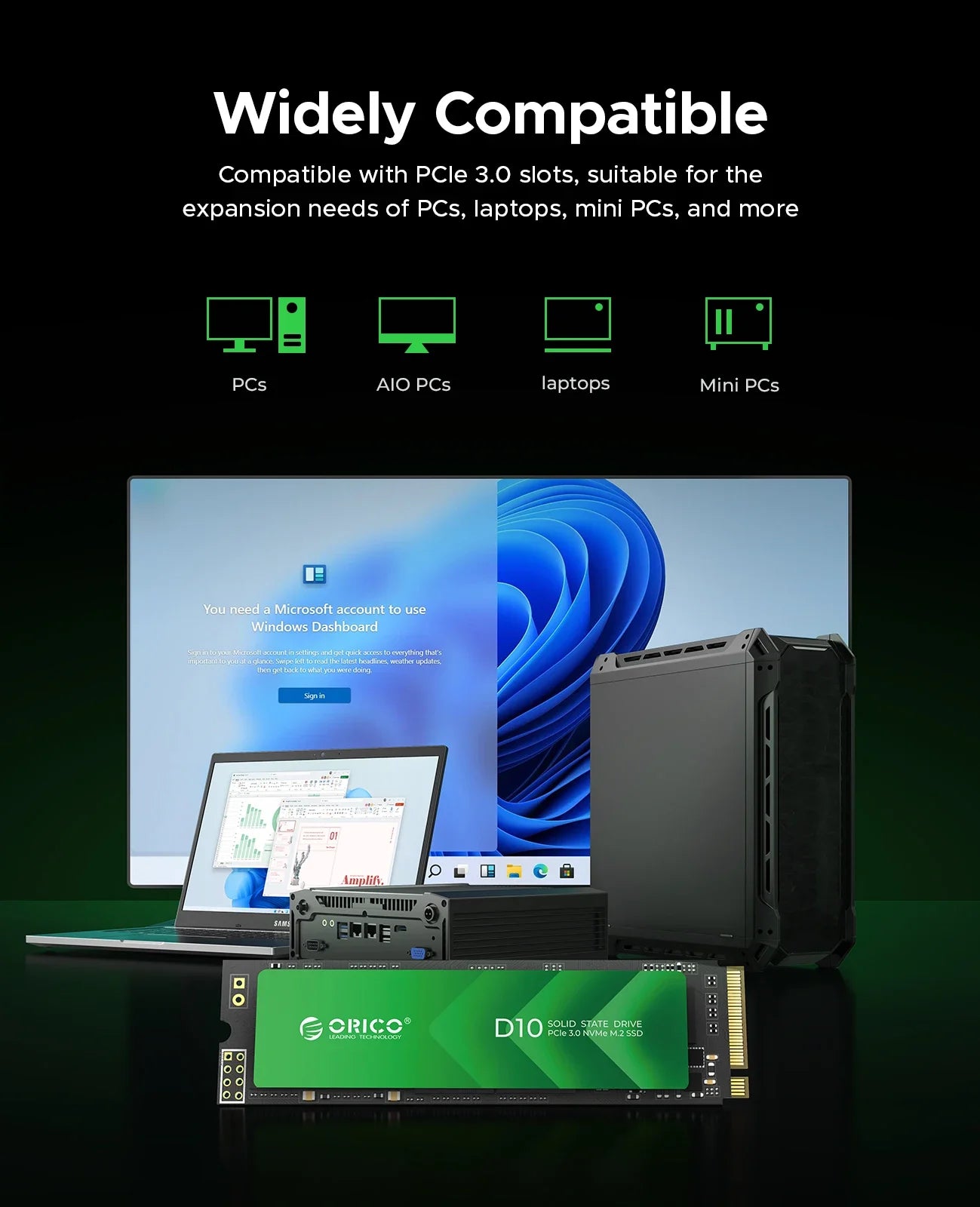 ORICO Internal Solid State Drive M.2 NVMe SSD