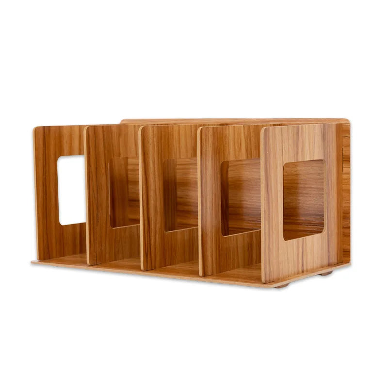Desktop shelf student book stand simple desktop bookshelf DIY creative CD rack wooden DVD rack office organizers