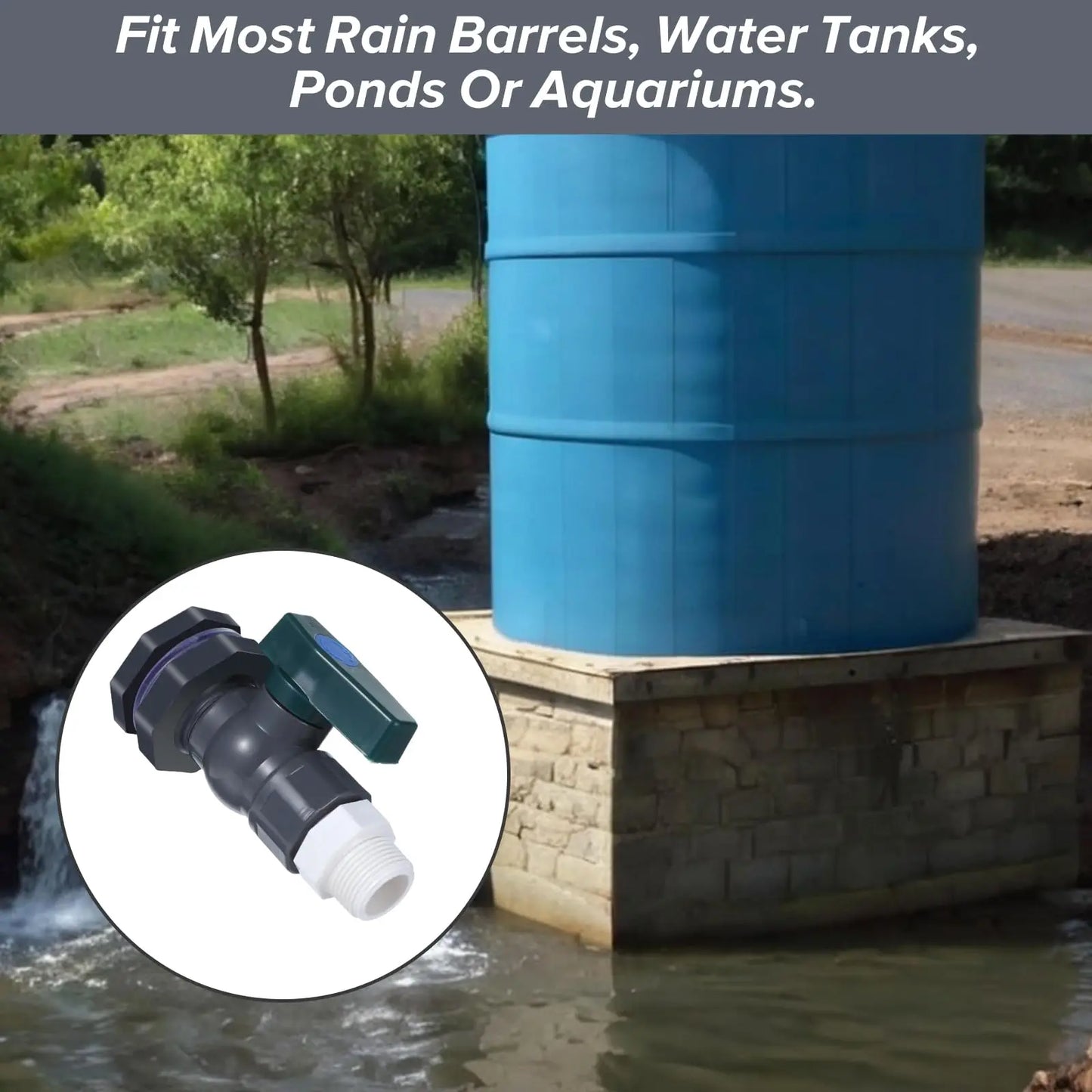 1 Set, PVC Water Barrel Spigot Kit, Connector Drain Adapter With Inner Connection For Garden, Rain Barre, Garden Tool Supplies - MyLootWare