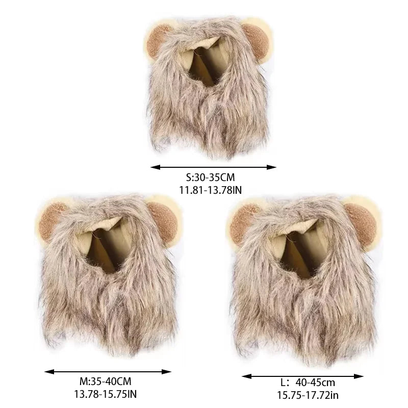 Pet Hairpiece - Humorous Lion Mane Headgear for