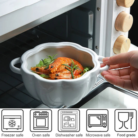 Pumpkin Shape Bowl With Lid Ceramic