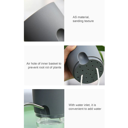 Transparent Double Layer Self Watering Pots with