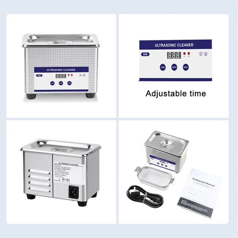 800ml Digital Ultrasonic Cleaner Sonicator Stainless Steel Bath Glasses Jewelry Ultrasound Wave Cleaning Machine Washer EU