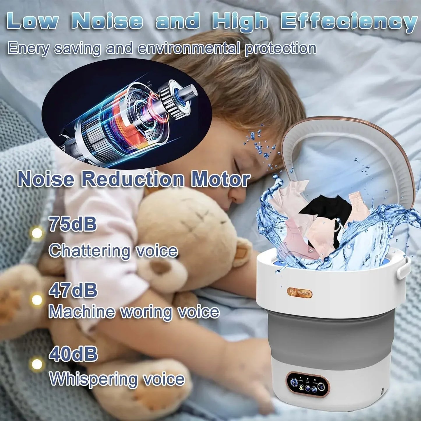 15L Portable Small Washing Dryer Machine Collapsible Washer with Spin Apartment Travel Socks Underwear Panties Washing Machine - MyLootWare