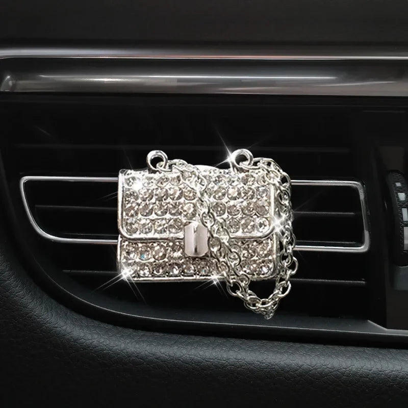 Car Air Freshener Auto Outlet Perfume Clip Bling Car Accessories Diamond Bowknot Scent Bottle Car Accessories Interior Woman