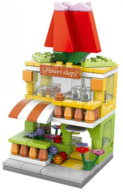 House Building Blocks Mini City Store Street View Snack Street Children's Toys Boys and Girls Gifts Compatible With Lego