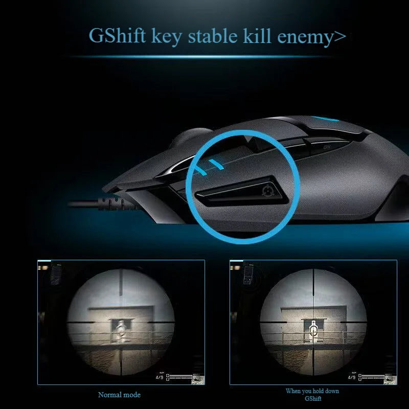 Logitech G402 gaming mouse with esports grade high-speed response and precise operation feedback, suitable for various games