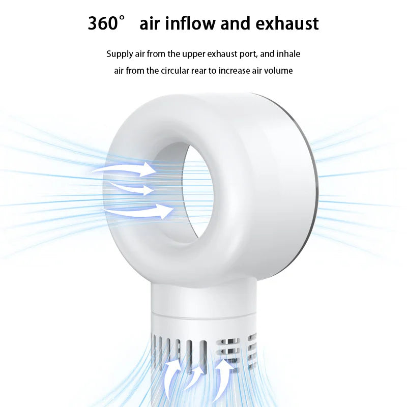100 Level Bladeless Fan Intelligent Digital Display High-speed Bladeless Portable USB Charging High Wind Power Home 2025 New 