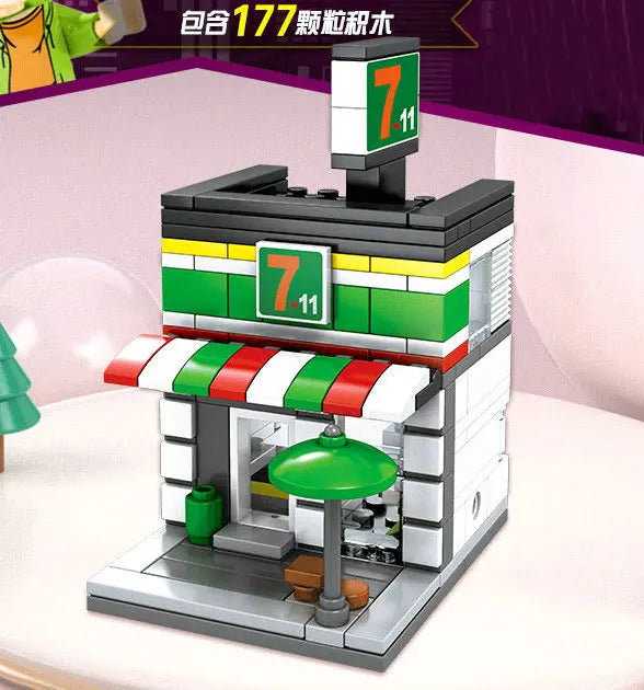 House Building Blocks Mini City Store Street View Snack Street Children's Toys Boys and Girls Gifts Compatible With Lego
