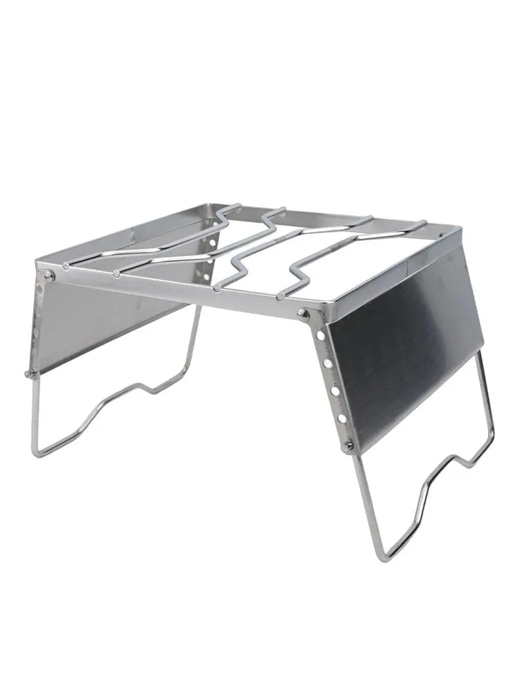 Camping Folding Campfire Grill Practical Camping Folding Campfire Grill Charcoal Bbq Grill Windproof Firewood Stove Accessories - MyLootWare