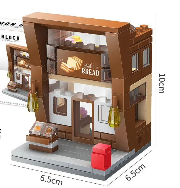 House Building Blocks Mini City Store Street View Snack Street Children's Toys Boys and Girls Gifts Compatible With Lego