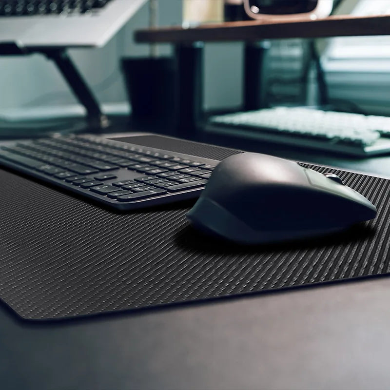 Carbon Fiber Texture Leather Mouse Pad Gaming Desk Mat Design Waterproof Large Mousepad for Keyboard and Computer Desk