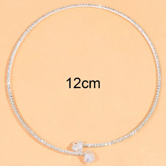 Fashion Rhinestone Heart Collar Choker Necklace