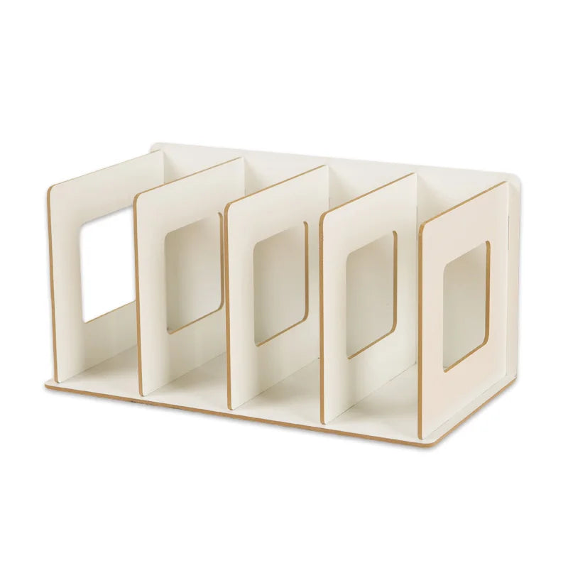 Desktop shelf student book stand simple desktop bookshelf DIY creative CD rack wooden DVD rack office organizers