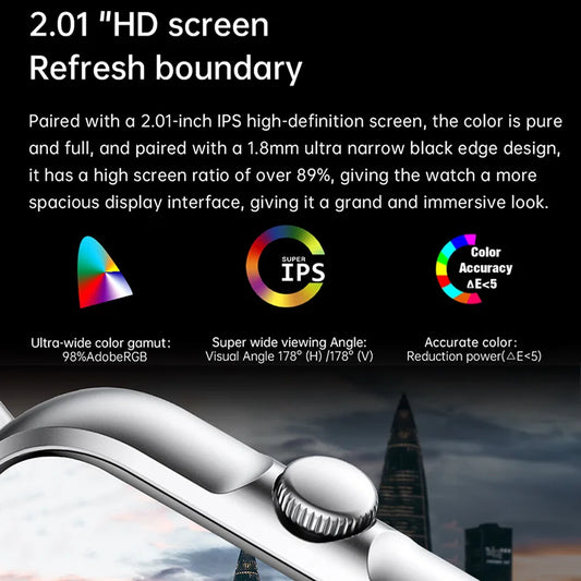 2025 2.01'' Smart Watch Bluetooth Call Play Music Smartwatch Fitness Clock Sport Waterproof Watches for Men Women iPhone Android - MyLootWare