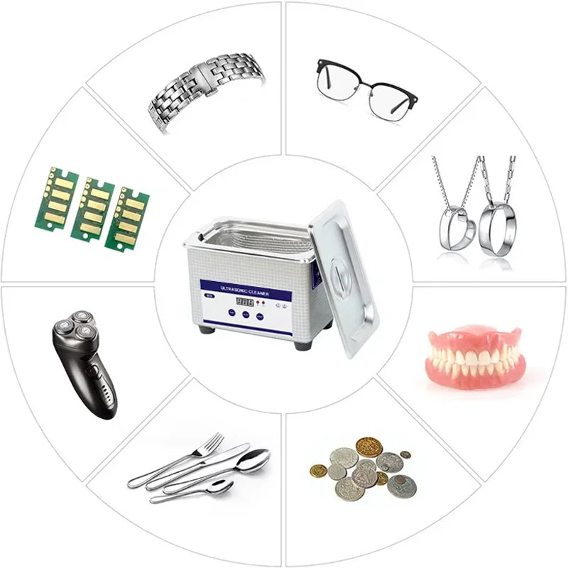 800ml Digital Ultrasonic Cleaner Sonicator Stainless Steel Bath Glasses Jewelry Ultrasound Wave Cleaning Machine Washer EU