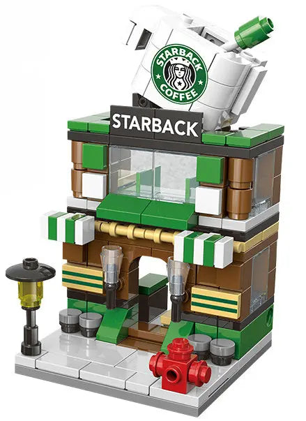 House Building Blocks Mini City Store Street View Snack Street Children's Toys Boys and Girls Gifts Compatible With Lego