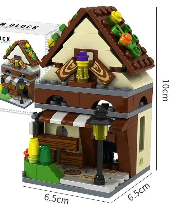 House Building Blocks Mini City Store Street View Snack Street Children's Toys Boys and Girls Gifts Compatible With Lego