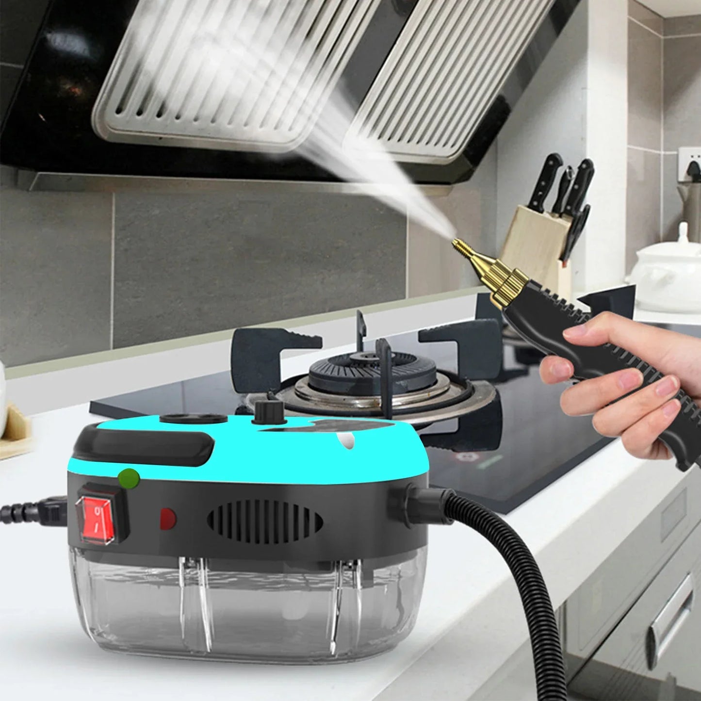 2500W High Pressure and Temperature Handhled Steam Cleaner Commercial Household Air Conditioner Kitchen Hood Car Jet Washer 220V