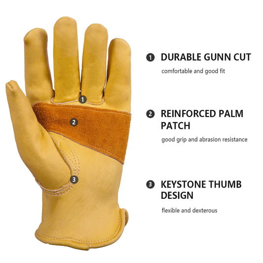Cow Leather Work Glove Soft Cowhide Welding