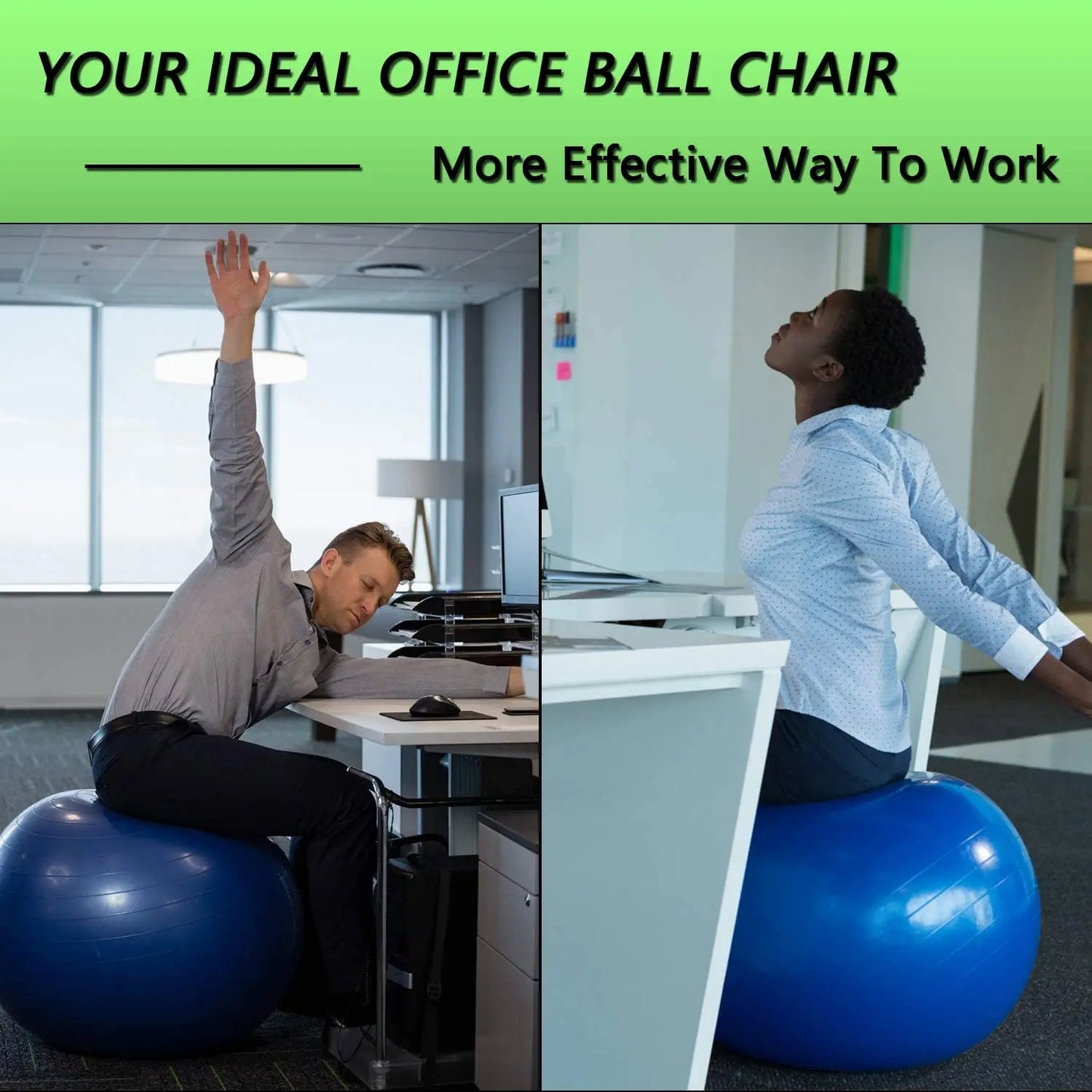 Big Size Pilates Yoga Balance Balls Fitness Gym office Massage Exercise Workout ball - MyLootWare