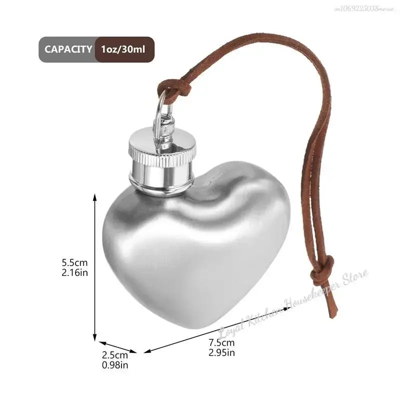1oz Stainless Steel Hip Flask Heart Shaped Wine Pot Outdoor Portable Whiskey Vodka Flask Alcohol Drinking Pocket Bottle - MyLootWare