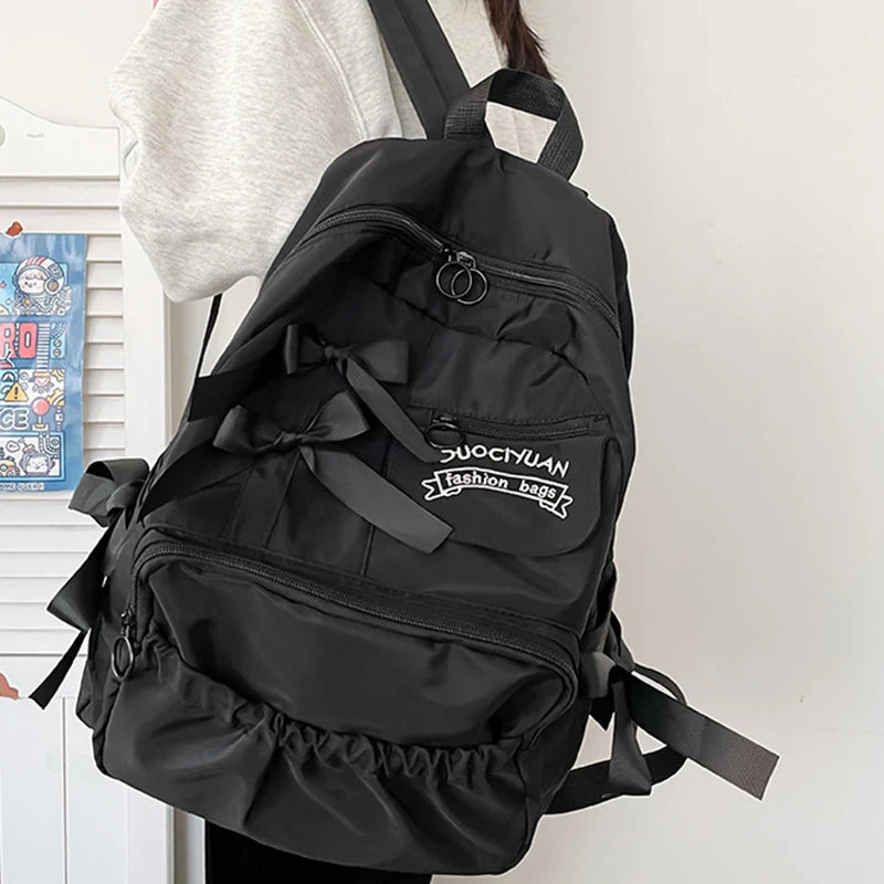 Backpacks Cute Backpack Women School Backpack for College Students College Style Bowknot Personality Kawaii Bags for Women Girls