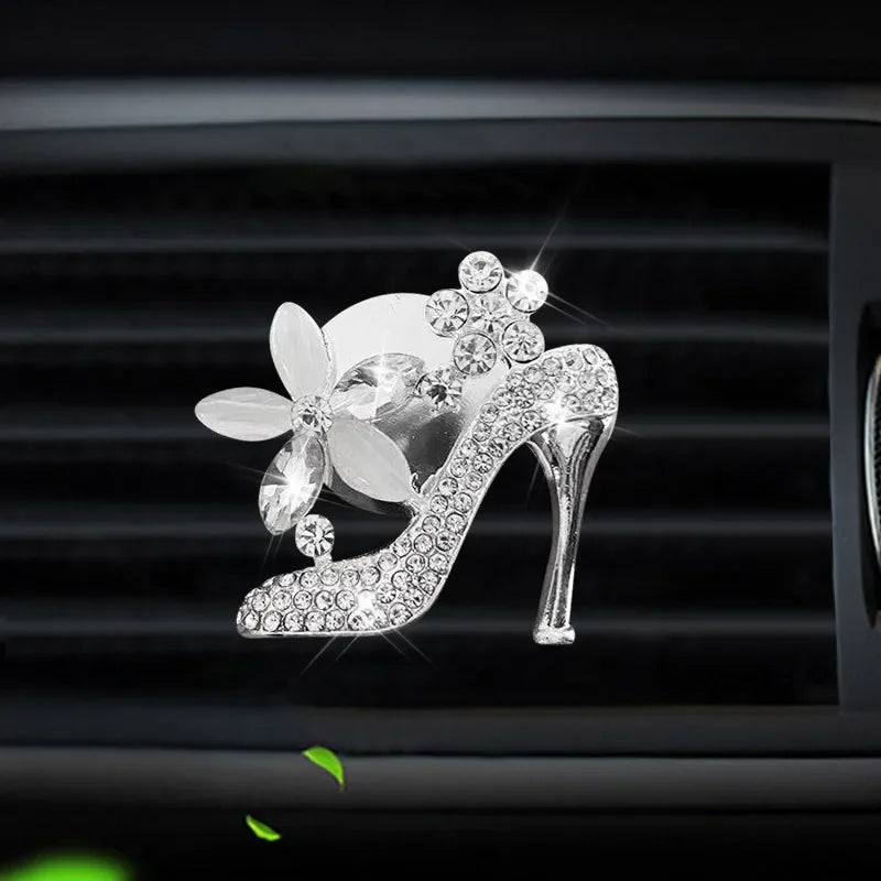 Car Air Freshener Auto Outlet Perfume Clip Bling Car Accessories Diamond Bowknot Scent Bottle Car Accessories Interior Woman