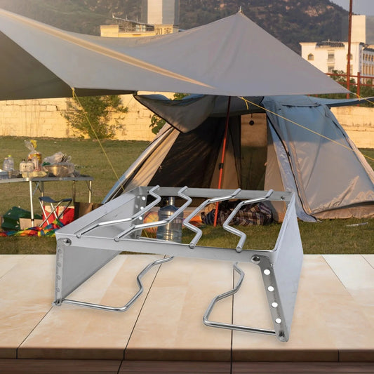 Camping Folding Campfire Grill Practical Camping Folding Campfire Grill Charcoal Bbq Grill Windproof Firewood Stove Accessories - MyLootWare