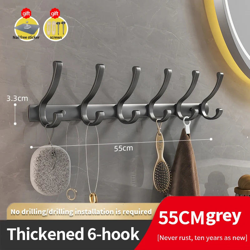 YUNJIEYA Black/White/Gun Grey Door hooks Clothes Hanger Storage Bedroom Clothes Hook Wall Hanging Kitchen Bathroom Accessories