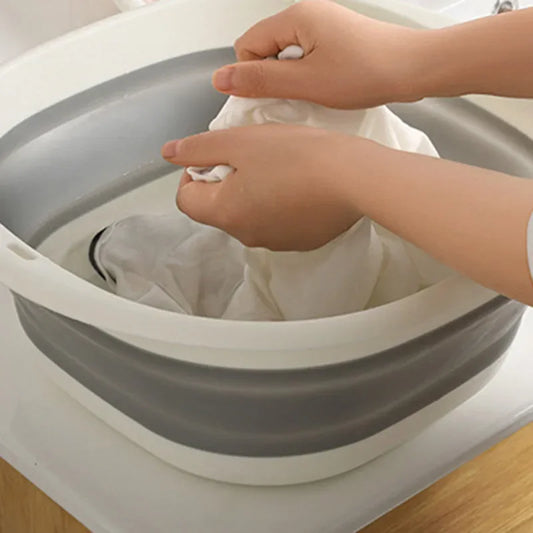Plastic Folding Wash Basin, Portable Laundry Tub