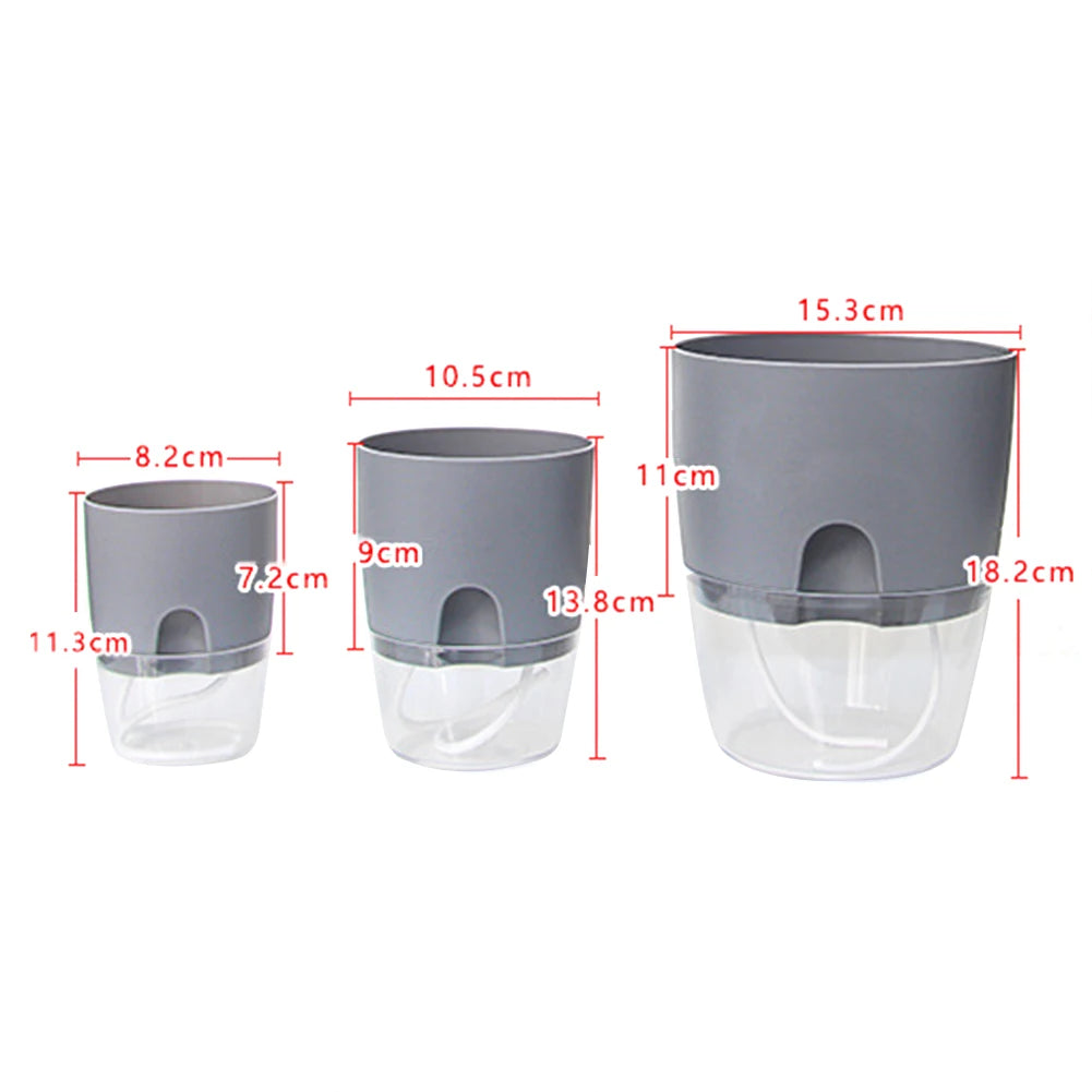 Transparent Double Layer Self Watering Pots with