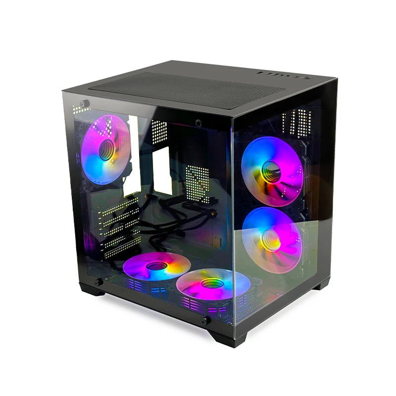 MANMU Gaming Computer Cases & Towers case pc Gaming White Micro ATX pc Gaming System Unit Case