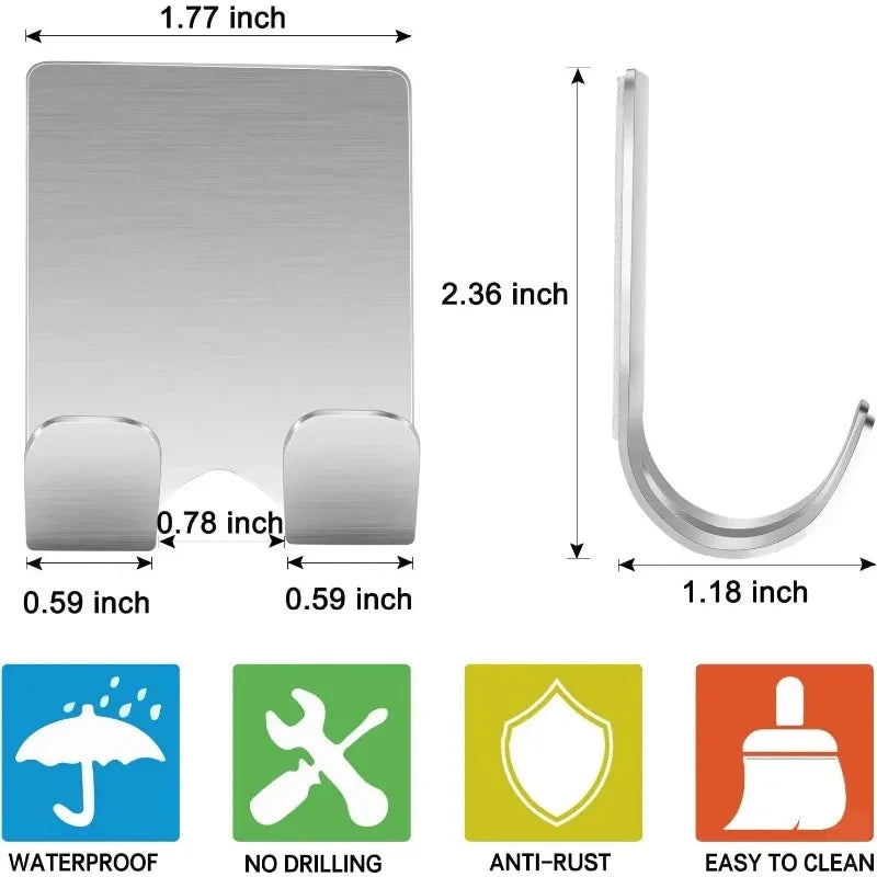 2pcs Razor Holder Stainless Steel Men Shaving Shaver Razor Stand Shelf Shaving Razor Storage Rack Bathroom Hook Organizer - MyLootWare