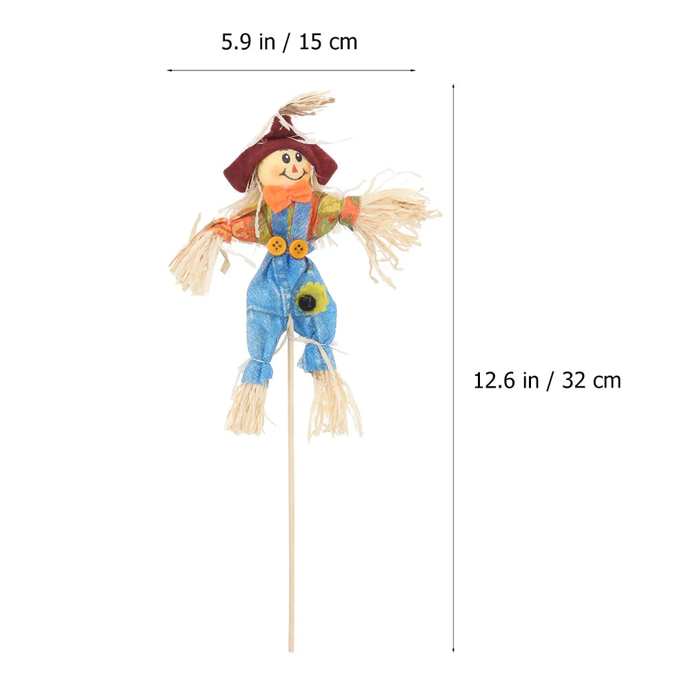 4pcs Halloween idyllic Scarecrow Adorable Scarecrow decor Mini Animated Scarecrow Bar Garden Autumn Scarecrow Decor Halloween - MyLootWare