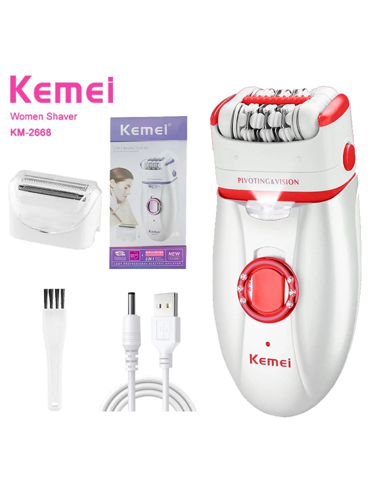 Kemei KM-2668 2-in-1 Women's Shaver Body Shaver