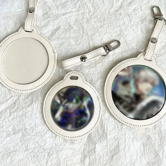 58/75mm Round Badge Protective Case Transparent Window Fan Supplies Waterproof Badge Display Bag Hangable Portable - MyLootWare