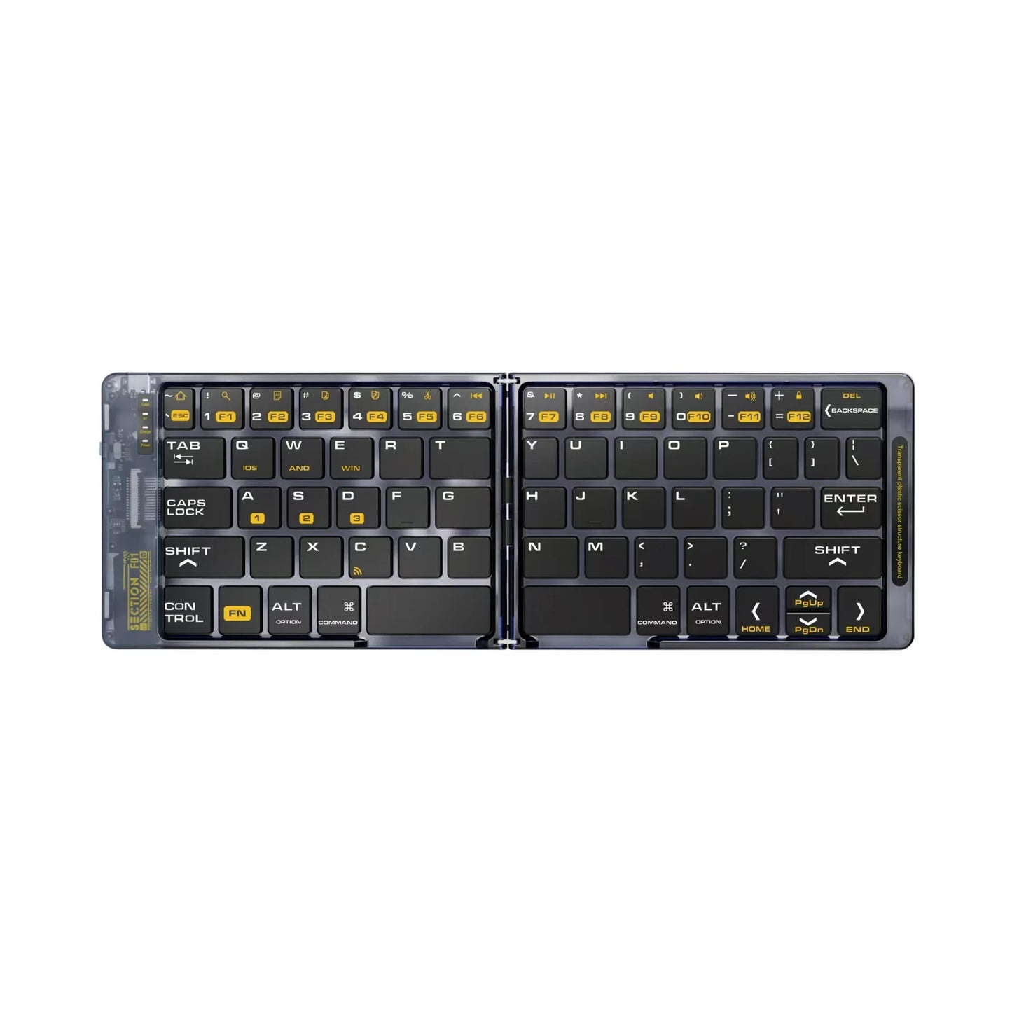 Portable wireless Bluetooth folding keyboard with 65 keys suitable for iPad laptops tablets small keyboards