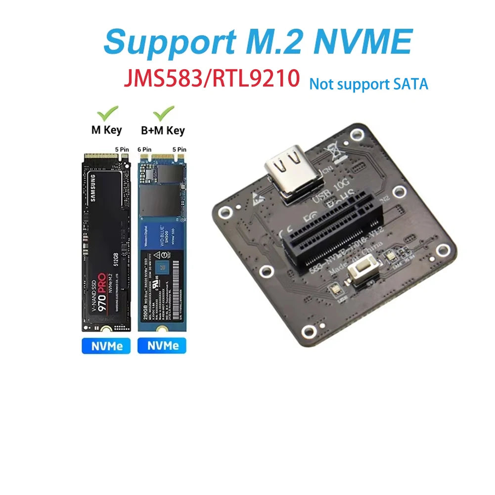 NVMe to USB 3.1 10Gbps Type C SSD Adapter Test